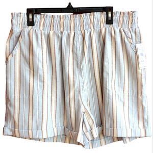 NO COMMENT STRIPED SHORTS SZ 2X (NWT)